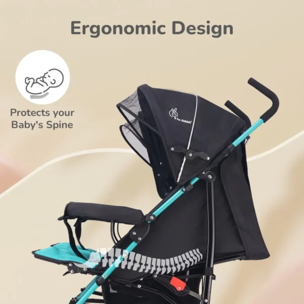 Ginny and Johnny Stroller - Compact Fold, Dual Basket, Multi-Position Recline Seat, Rear Brake - Image 4