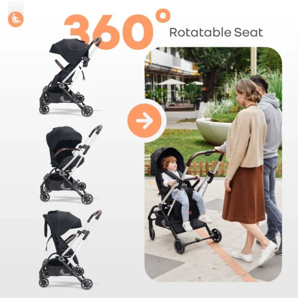 Street Smart 360-degree Rotatable Kids Stroller - Image 2